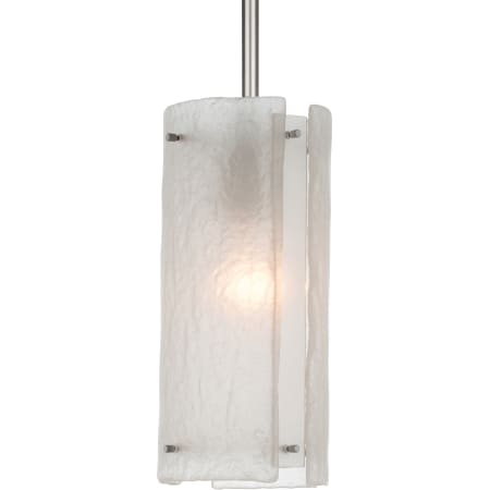 A large image of the Hammerton Studio LAB0044-16-LED Frosted Granite Glass with Metallic Beige Silver Finish