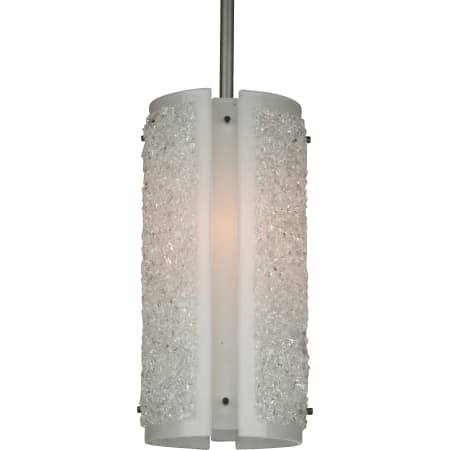 A large image of the Hammerton Studio PLB0044-05 Rimelight Frosted Glass with Metallic Beige Silver Finish