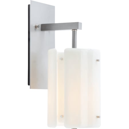 A large image of the Hammerton Studio IDB0044-14 Ivory Wisp Glass with Metallic Beige Silver Finish