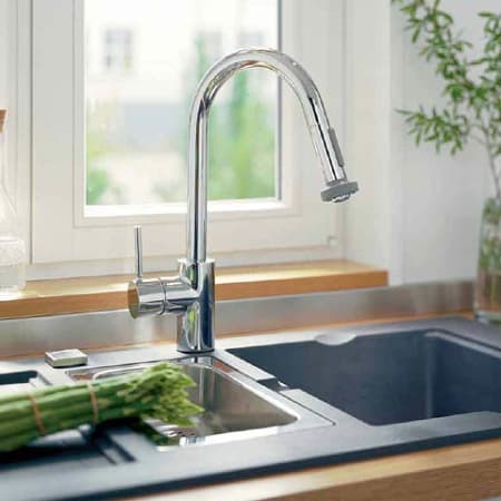 udarbejde føderation Afdeling Hansgrohe 04310001 Chrome Talis S² 1.5 GPM Pull-Down Kitchen Faucet HighArc  Spout with Magnetic Docking & Non-Locking Spray Diverter - Limited Lifetime  Warranty - FaucetDirect.com