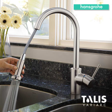 Hansgrohe 06801861 Steel Optik Talis S Variarc Pull-Down ...