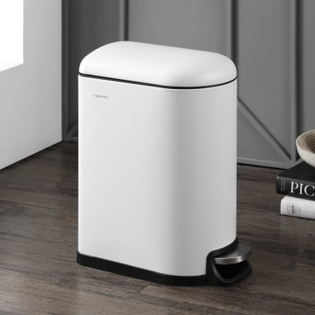 A large image of the happimess HPM1010-TRASH-CAN White