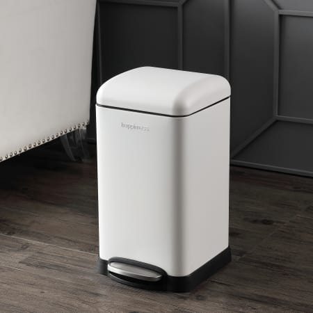 A large image of the happimess HPM1012-TRASH-CAN Lifestyle - White