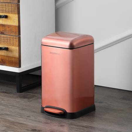 A large image of the happimess HPM1012-TRASH-CAN Lifestyle - Rose Gold