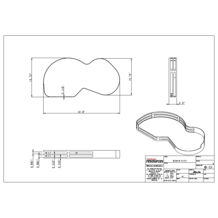 A large image of the Hardware Resources BCSO218-LH Dimensions