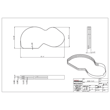 A large image of the Hardware Resources BCSO221-RH Dimensions