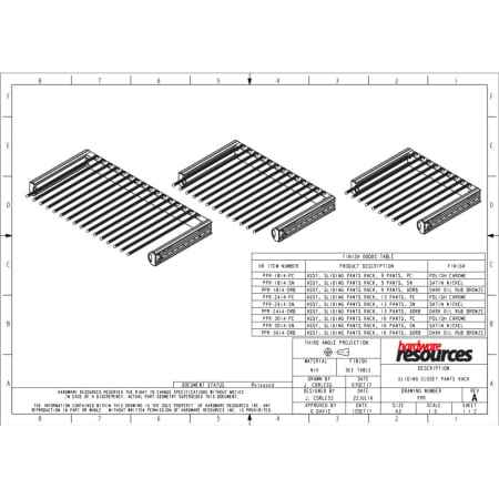 A large image of the Hardware Resources PPR-3014 Dimensions