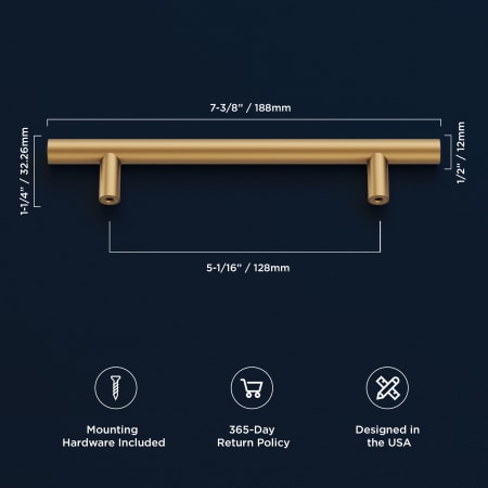 A large image of the Hickory Hardware R077745-10PACK Dimensions