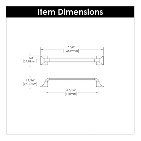 A large image of the Hickory Hardware H076703 Dimensions