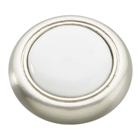 A large image of the Hickory Hardware P710 Satin Nickel and White