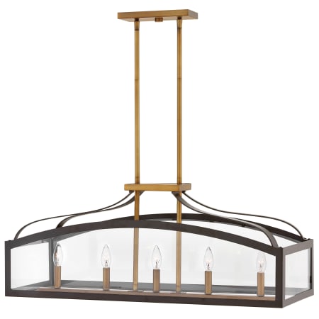 A large image of the Hinkley Lighting 3416 Linear Chandelier with Canopy - BZ