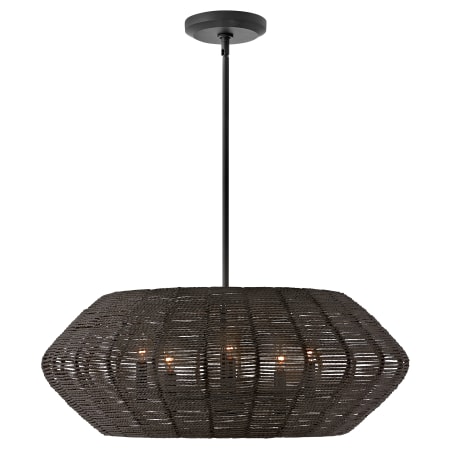 A large image of the Hinkley Lighting 40384 Chandelier with Canopy - BLK