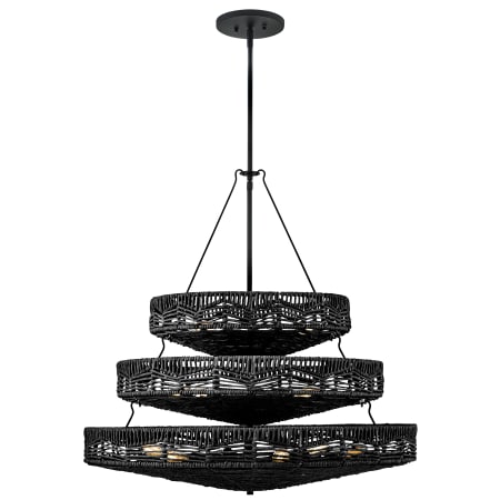 A large image of the Hinkley Lighting 42308 Chandelier with Canopy - BLK-BLK
