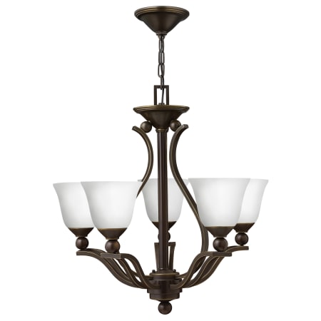 A large image of the Hinkley Lighting 4655-OPAL Chandelier with Canopy - OB-OPAL
