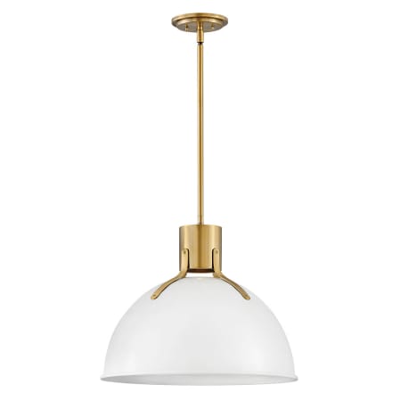 A large image of the Hinkley Lighting 3483 Polished White / Lacquered Brass