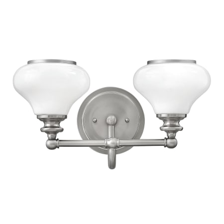 Hinkley Lighting 56552bn Brushed Nickel 2 Light Bathroom Vanity Light With Frosted Glass Shades From The Ainsley Collection Faucetdirect Com