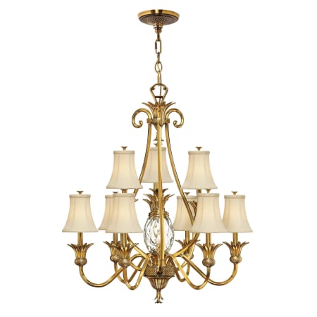 Hinkley Lighting 4887bb Burnished Brass Plantation 10 Light 2 Tier Chandelier Lightingshowplace Com Hinkley Lighting 4887bb Burnished Brass, 2 Tier Chandelier With Shades