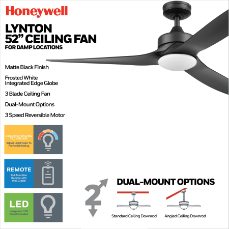 A large image of the Honeywell Ceiling Fans Lynton Alternate Image