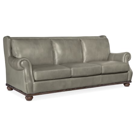 A large image of the Hooker Furniture SS707-02-WILLIAM-LEATHER-SOFA Derrick Gray Linen