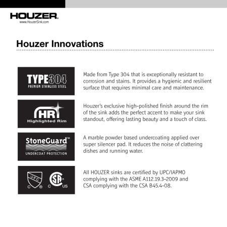 A large image of the Houzer A2522-65BS Houzer A2522-65BS