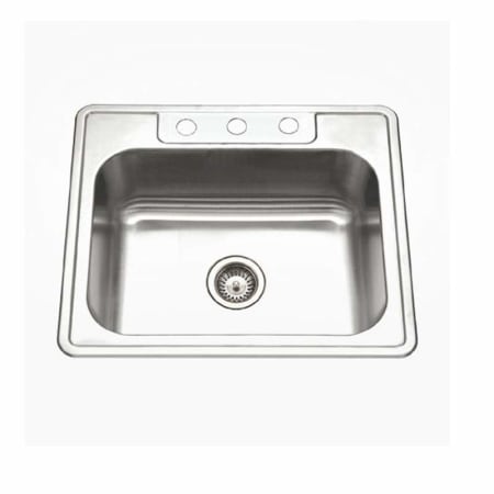 A large image of the Houzer A2522-65BS 3 Faucet Holes
