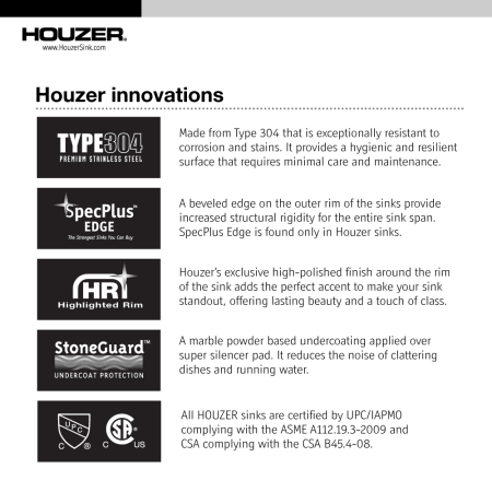 A large image of the Houzer CS-1105 Houzer CS-1105