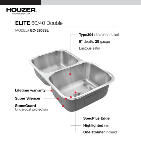 A large image of the Houzer EC-3208SL Alternate Image