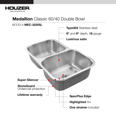 A large image of the Houzer MEC-3220SL Alternate Image