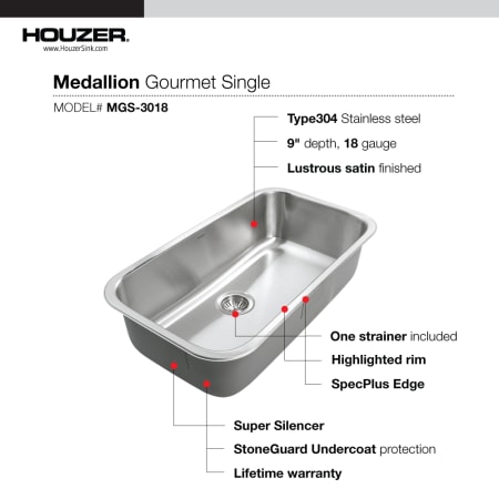 A large image of the Houzer MGS-3018 Alternate Image