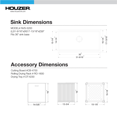 A large image of the Houzer NVS-5200 Alternate Image