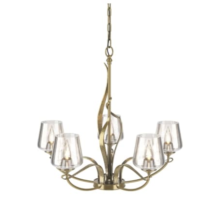 A large image of the Hubbardton Forge 103040 Modern Brass / Clear