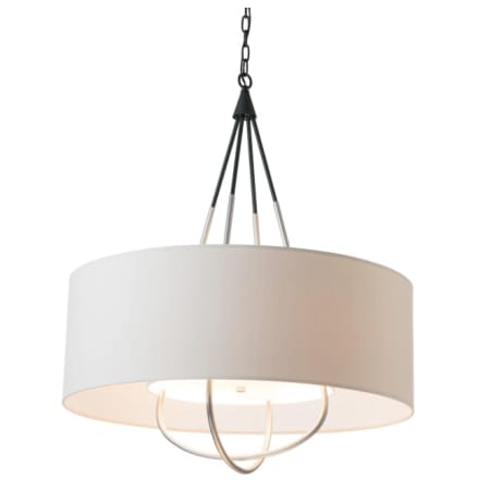 A large image of the Hubbardton Forge 104230 Black / Vintage Platinum / Flax