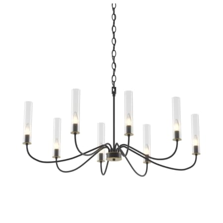A large image of the Hubbardton Forge 105050 Black / Brass / Clear