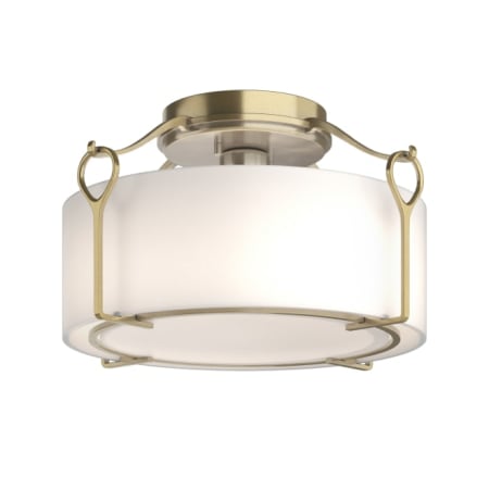 A large image of the Hubbardton Forge 121142 Modern Brass / Opal