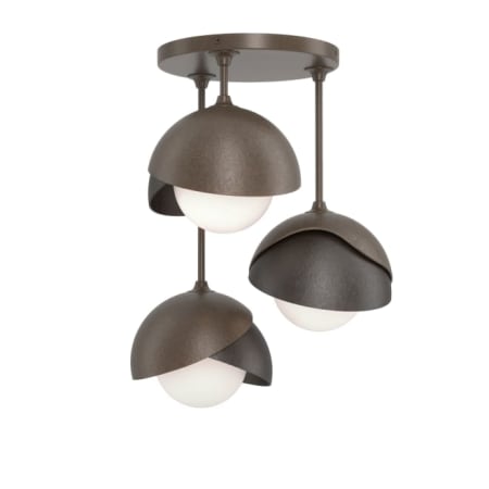 A large image of the Hubbardton Forge 121374 Bronze / Oil Rubbed Bronze / Opal