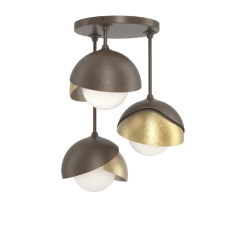 A large image of the Hubbardton Forge 121374 Bronze / Modern Brass / Opal