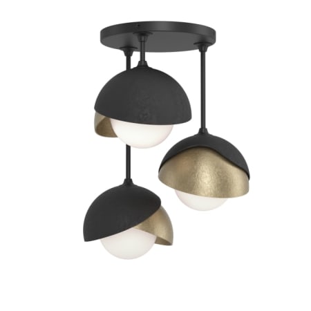 A large image of the Hubbardton Forge 121374 Black / Soft Gold / Opal