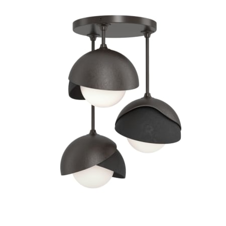 A large image of the Hubbardton Forge 121374 Oil Rubbed Bronze / Black / Opal