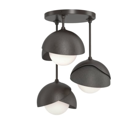 A large image of the Hubbardton Forge 121374 Oil Rubbed Bronze / Natural Iron / Opal