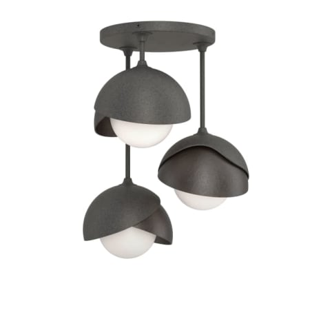 A large image of the Hubbardton Forge 121374 Natural Iron / Oil Rubbed Bronze / Opal