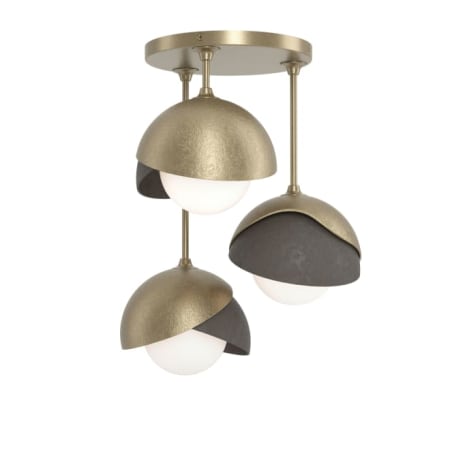 A large image of the Hubbardton Forge 121374 Soft Gold / Dark Smoke / Opal