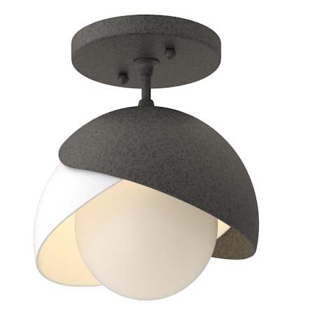 A large image of the Hubbardton Forge 121377 Natural Iron / White / Opal