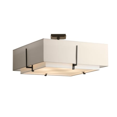 A large image of the Hubbardton Forge 126513 Oil Rubbed Bronze / Natural Anna / Flax