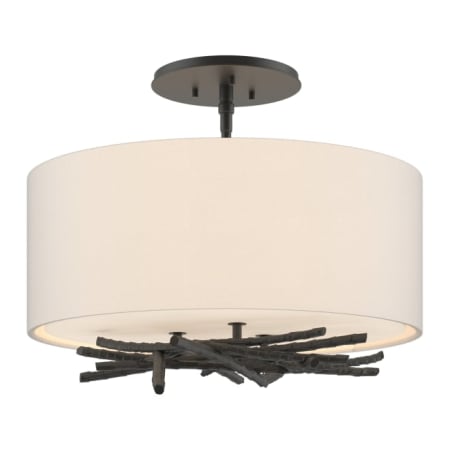 A large image of the Hubbardton Forge 127660 Black / Flax