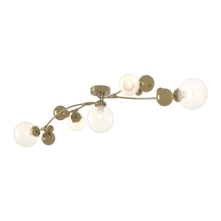 A large image of the Hubbardton Forge 128715 Modern Brass / Opaline