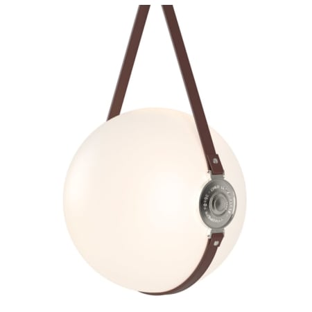 A large image of the Hubbardton Forge 131042-STANDARD White / Polished Nickel / British Brown / Logo