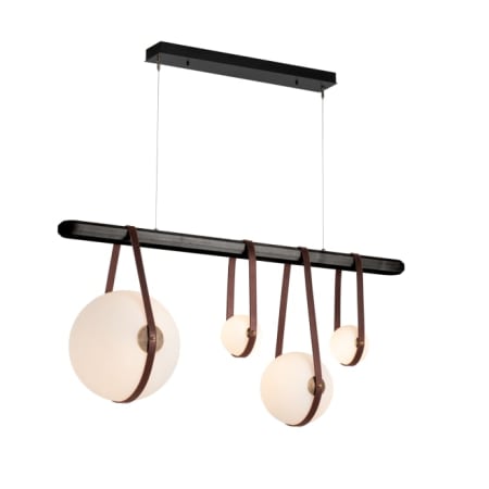 A large image of the Hubbardton Forge 131043 Antique Brass / British Brown / Black Wood / Opal