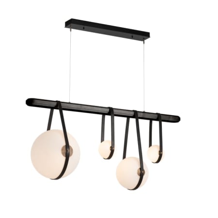 A large image of the Hubbardton Forge 131043 Antique Brass / Black / Black Wood / Opal