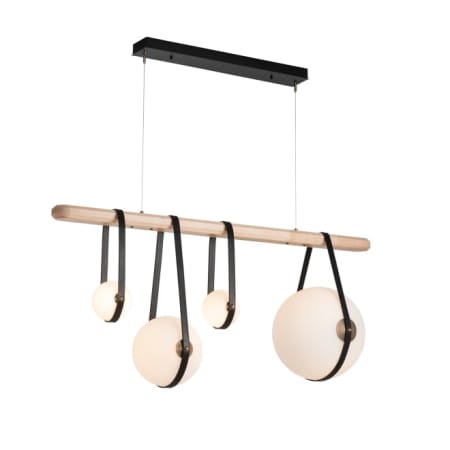 A large image of the Hubbardton Forge 131043 Antique Brass / Black / Maple Wood / Opal