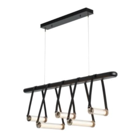 A large image of the Hubbardton Forge 131053 Black Wood / Polished Nickel / Clear